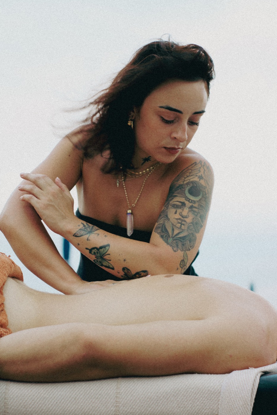 Jules during a home massage ritual